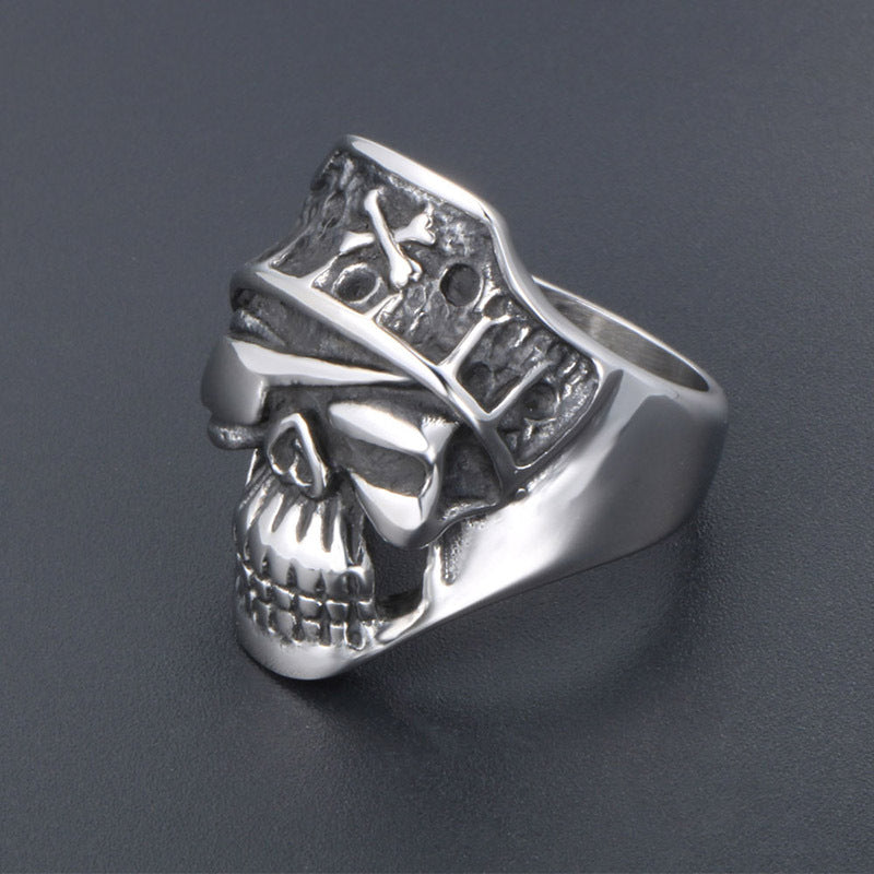 Exaggerated Mysterious Skull Ring for Men - Retro Punk Hipster Titanium Steel Jewelry