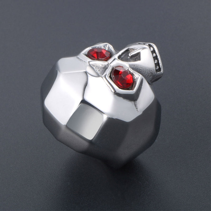 Titanium Steel Retro Skull Ring for Men - European and American Fashion Statement