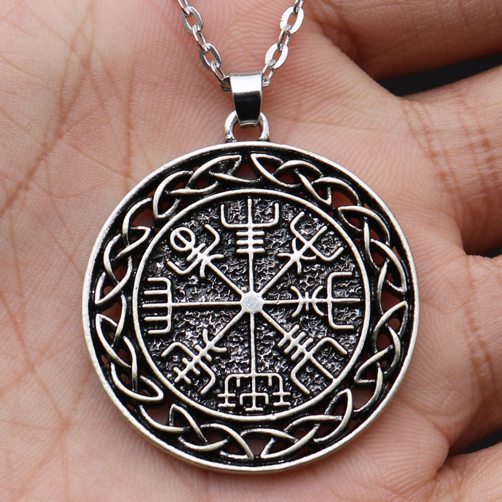 Nordic Compass Necklace - Men's Viking Talisman Pendant from Norse Legacy Collection