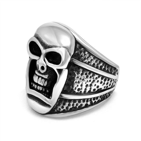 Titanium Steel Punk Skull Ring for Men - Vintage Domineering Jewelry Wholesale