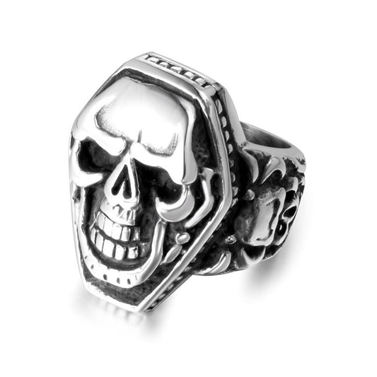 Unique Skull Design Titanium Steel Ring for Men - Rock Hip-Hop Style Jewelry