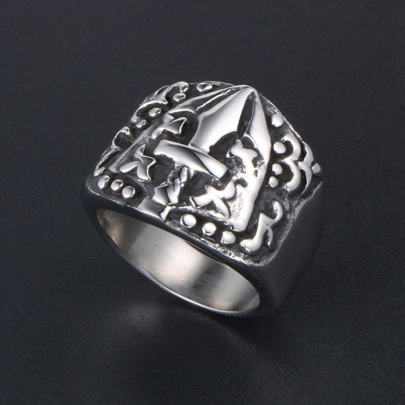 Gothic Punk Cross Sword Ring for Men, Vintage Titanium Steel Jewelry in Sizes 7-12