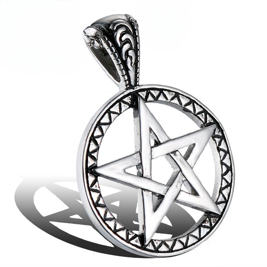 Trendy Men's Hollow Star Pendant Jewelry in Titanium Steel - Korean Fashion Design