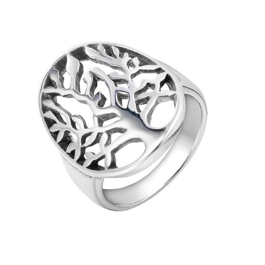 Vintage Tree of Life Titanium Steel Ring