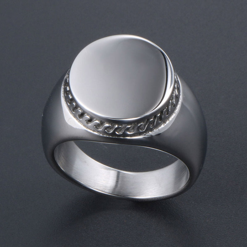 Contemporary Titanium Steel Fashion Ring for Men and Women - Unisex Wide Band Trendsetter