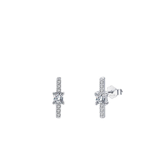 Korean Style Sterling Silver Zircon Earrings