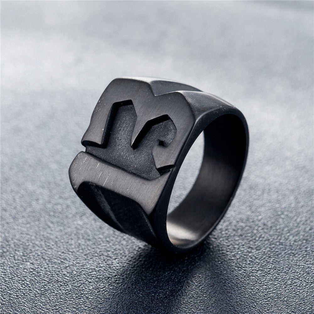 Men's Punk Rock Star Titanium Steel Ring