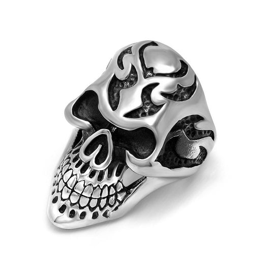 Titanium Steel Skull Ring for Men - Trendy Alternative Rock & Hip Hop Style