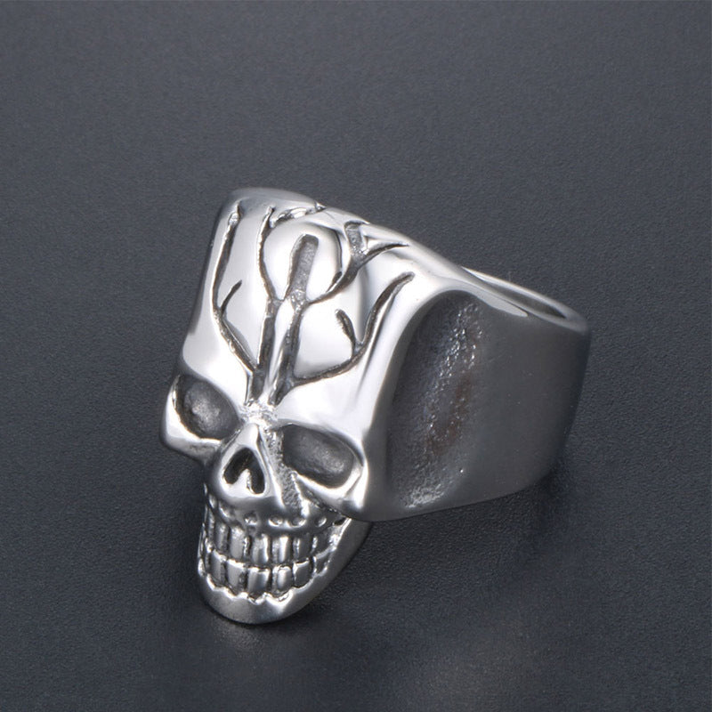 Exaggerated Titanium Steel Ring for Men - Bold European and American Style Accessories