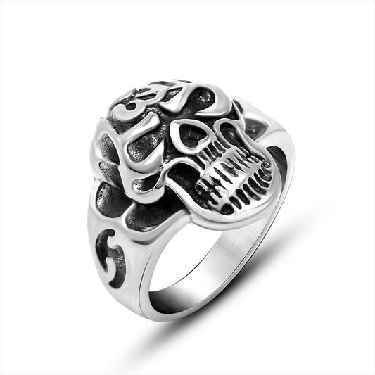 Titanium Steel Skull Ring for Men - Trendy European and American Jewelry