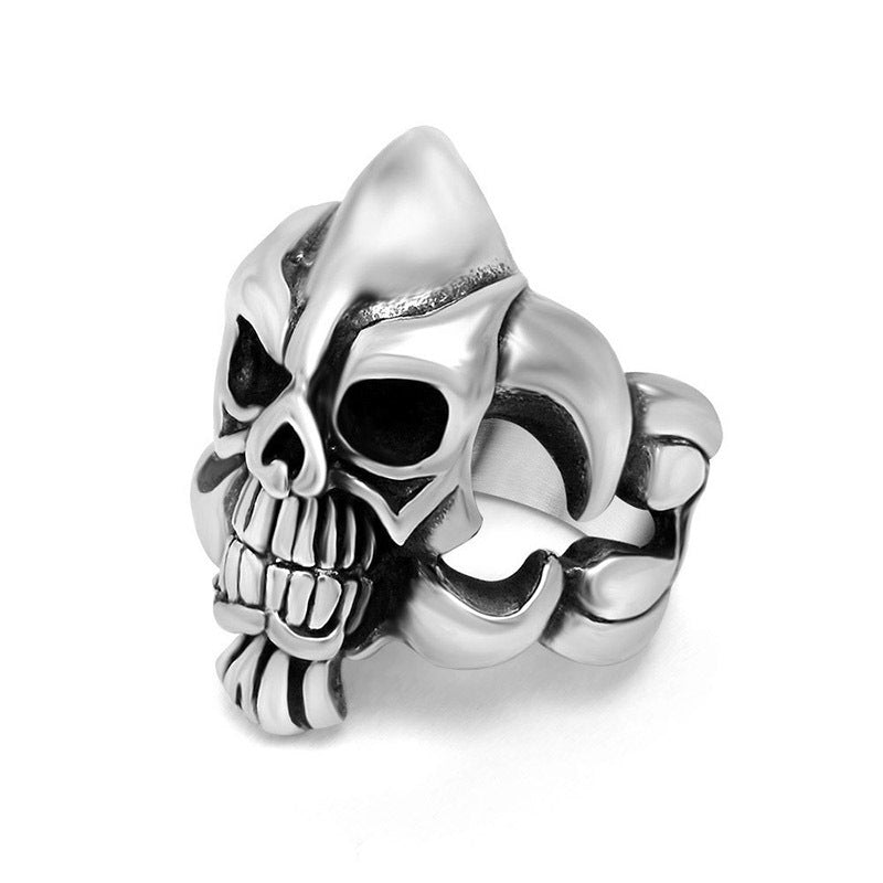 Exaggerated Skull Ring for Men - Retro Titanium Steel Jewelry Wholesale