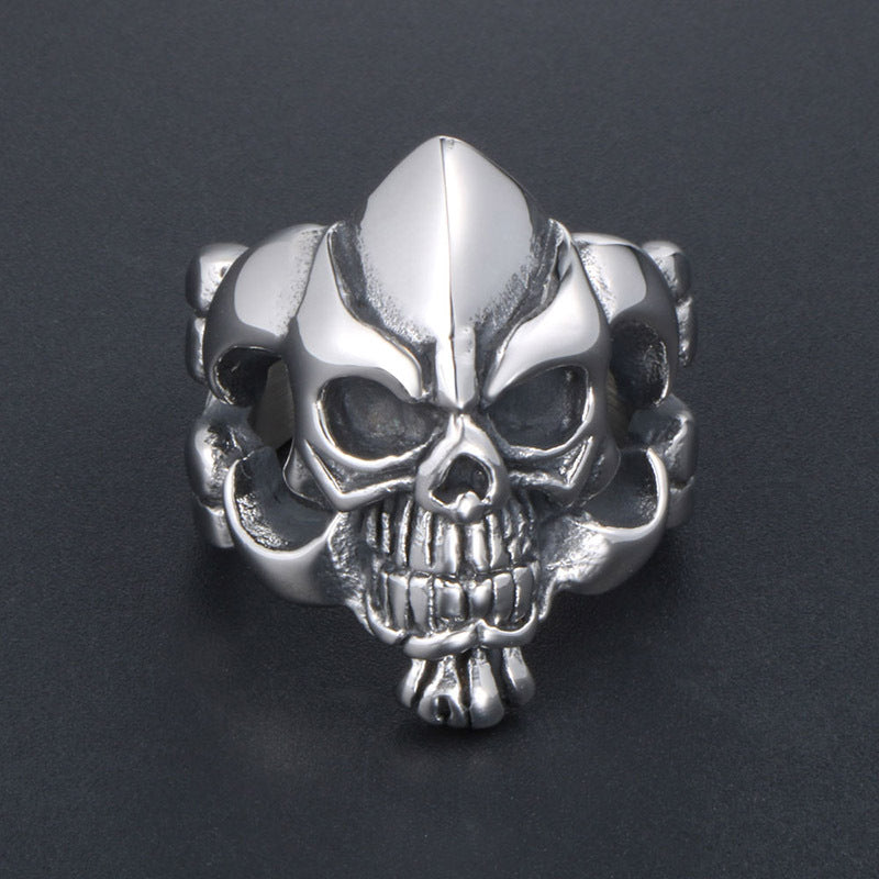 Exaggerated Skull Ring for Men - Retro Titanium Steel Jewelry Wholesale