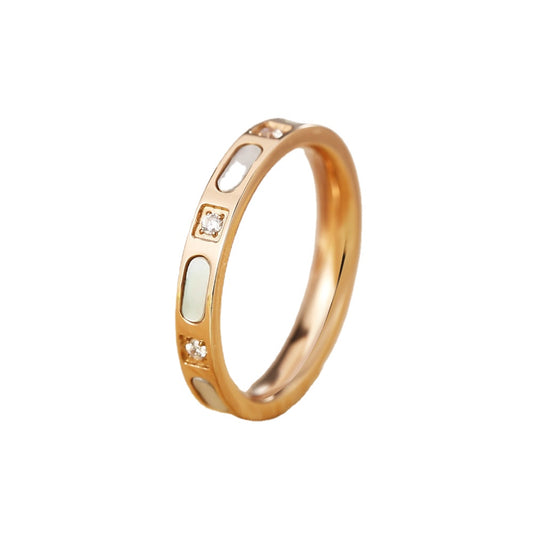 Cute Rose Gold Shell Ring for Women, Korean Style