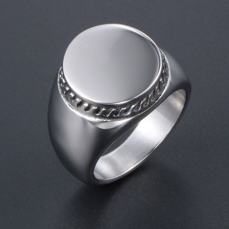 Contemporary Titanium Steel Fashion Ring for Men and Women - Unisex Wide Band Trendsetter