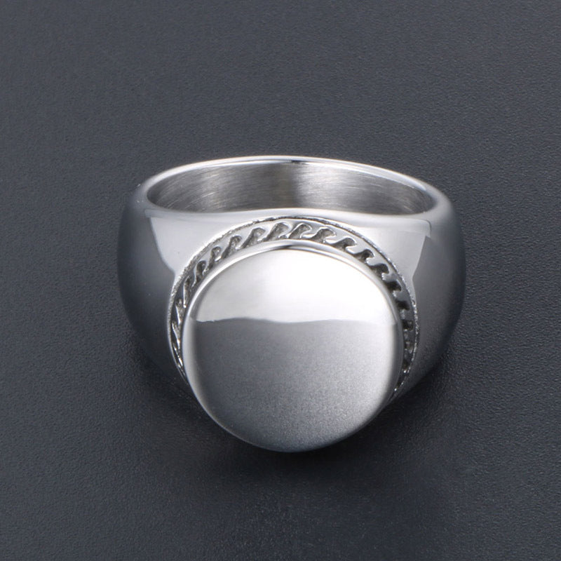 Contemporary Titanium Steel Fashion Ring for Men and Women - Unisex Wide Band Trendsetter