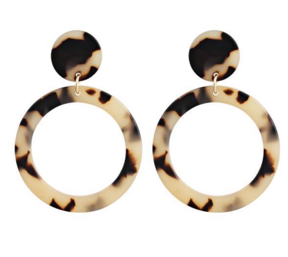 Funky Tokyo Acetate Round Stud Earrings Elegant Street Jewelry for Her