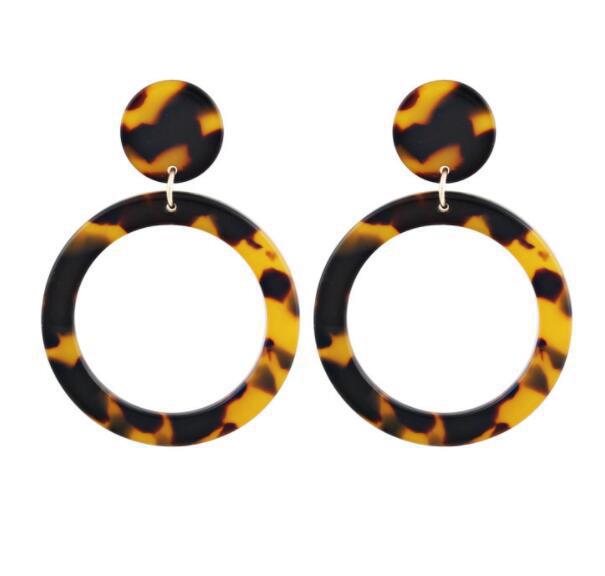 Funky Tokyo Acetate Round Stud Earrings Elegant Street Jewelry for Her