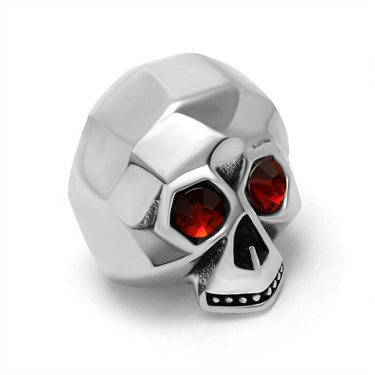 Titanium Steel Retro Skull Ring for Men - European and American Fashion Statement