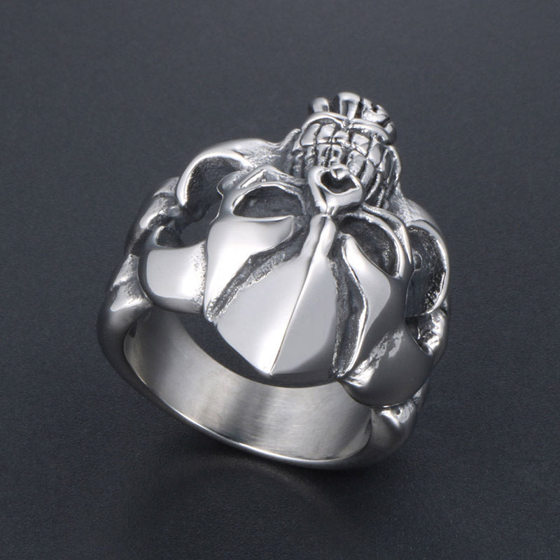 Exaggerated Skull Ring for Men - Retro Titanium Steel Jewelry Wholesale