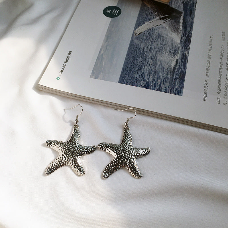 Sea Star and Shell Alloy Earrings with Street Style Charm