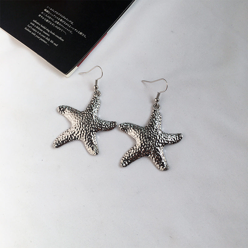 Sea Star and Shell Alloy Earrings with Street Style Charm