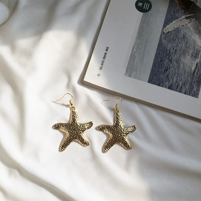 Sea Star and Shell Alloy Earrings with Street Style Charm