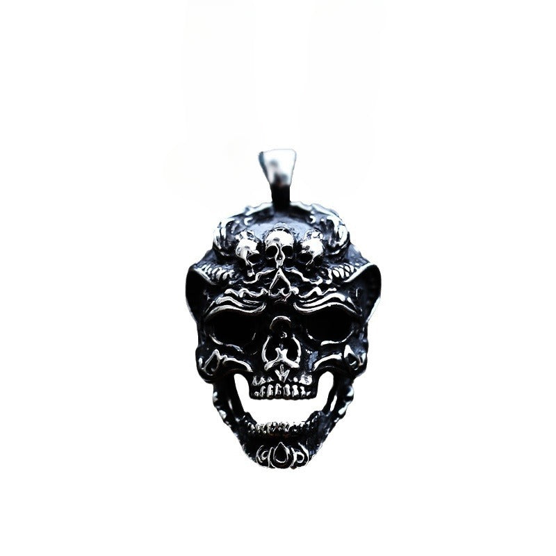 Vintage-Inspired Titanium Steel Skull Pendant Jewelry for Men – Wholesale Punk Accessories