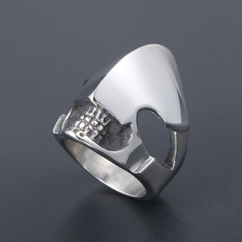 Vintage Bold Robot Statement Ring for Men - Custom Titanium Steel Hipster Accessory