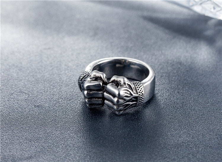 Vintage Fist Men's Titanium Steel Ring