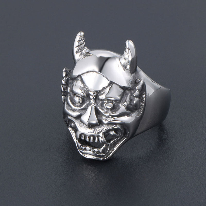 Titanium Steel Retro Minotaur Ghost Punk Ring for Men - Unique Alternative Jewelry