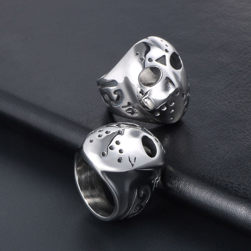 Punk Skull Masked Man Ring for Men - Wholesale Titanium Steel Fashion Accessory