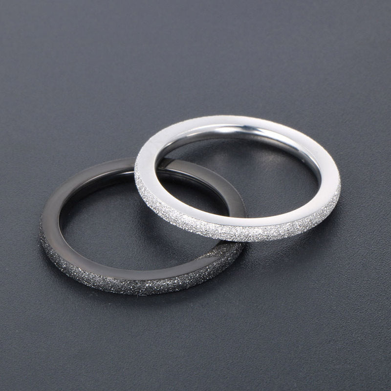 Stylish Matte Titanium Steel Couple Rings - Personalized Wholesale Jewelry for Men and Women