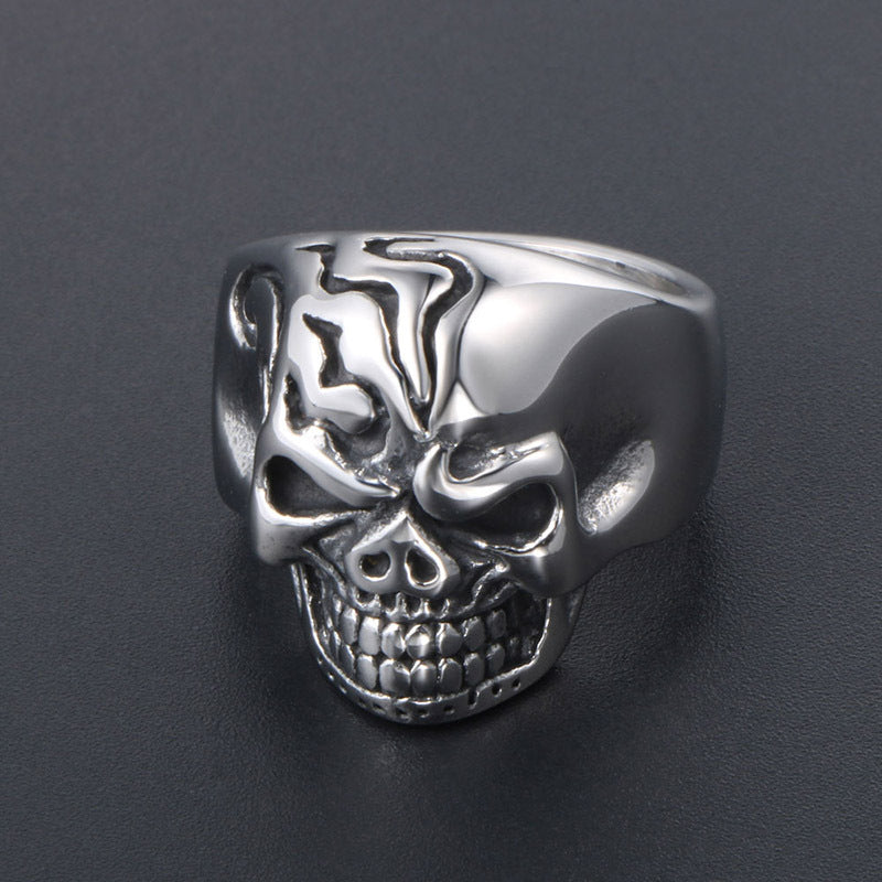 Personalized Exaggerated Skull Rings for Men - Bold Titanium Steel Fashion Accessories