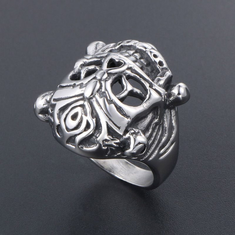 Dominant Dance Lion Ring in Ethnic Style for Men - Wholesale Stainless Steel Jewelry