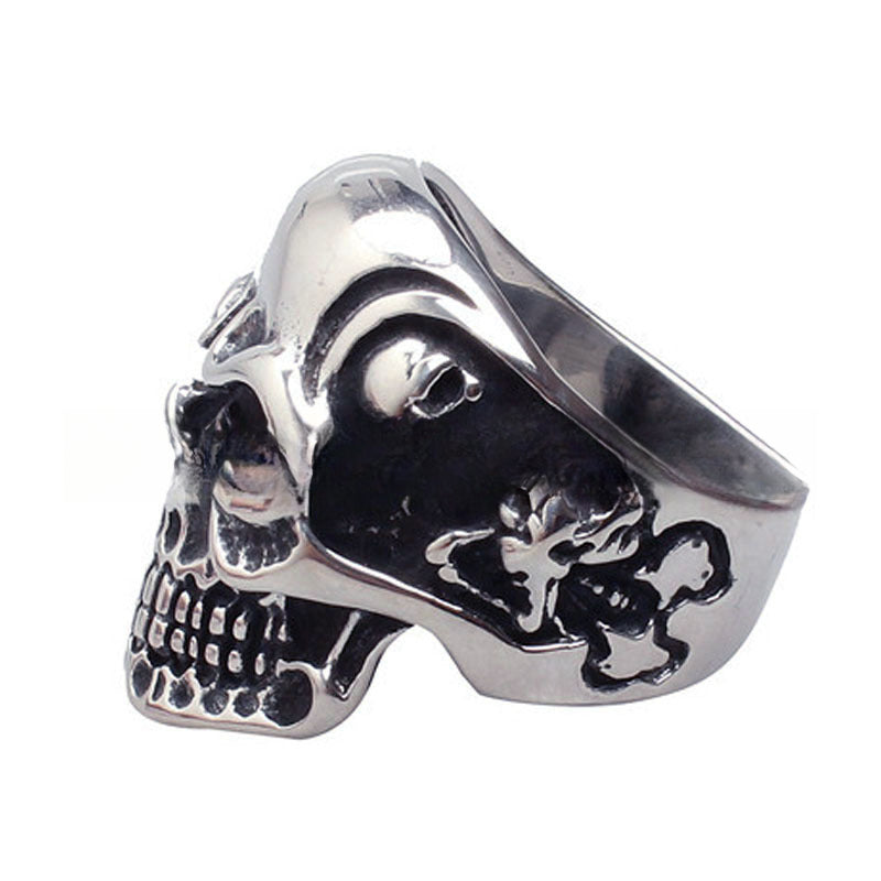 Men's Edgy Skull Ring - Premium Handcrafted Titanium Steel Accessory