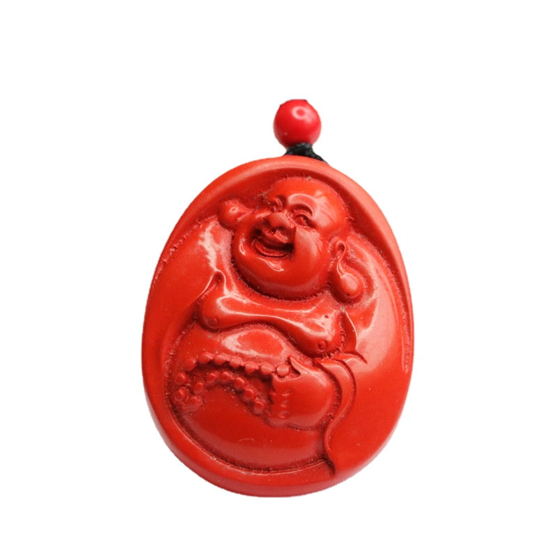 Cinnabar Buddha Pendant for Serenity and Blessings