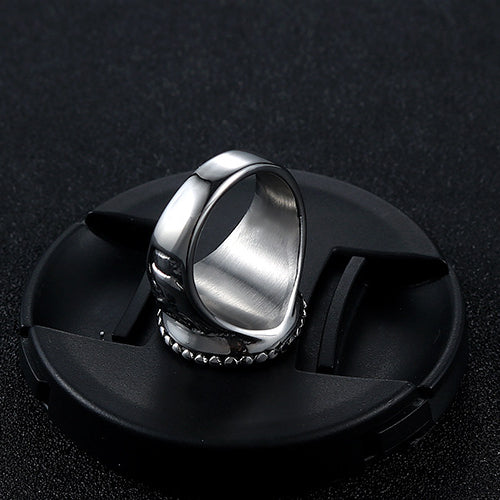 Trendy Retro Punk Titanium Steel Ring for Men - European and American Fashion Statement Jewelry