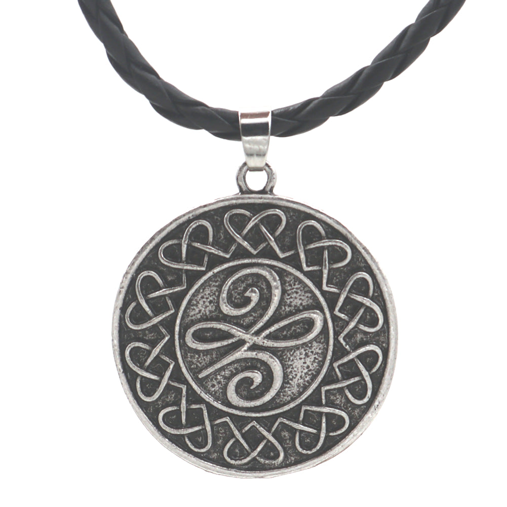 Viking Pirate Amulet Necklace with Antique Silver Alloy Pendant - European and American Jewelry Manufacturer's Exclusive Men's Collection