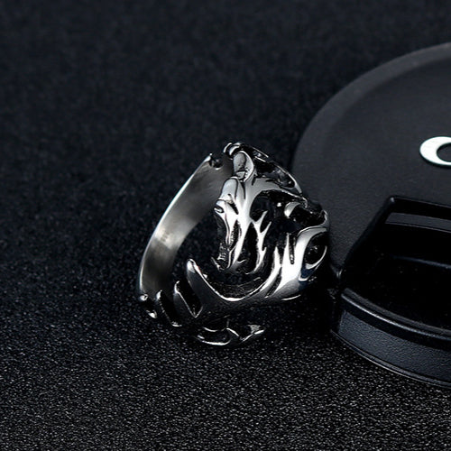 Trendy Retro Men's Dragon Ring in Titanium Steel - Fashionable Domineering Design