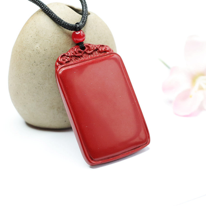 Purple Cinnabar Sand Stone Pendant with Sterling Silver Needle