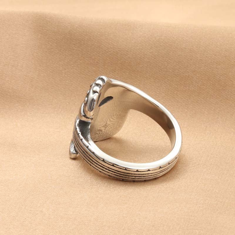 Titanium Steel Guitar Ring for Men - Retro Musical Instrument Jewelry Accessory