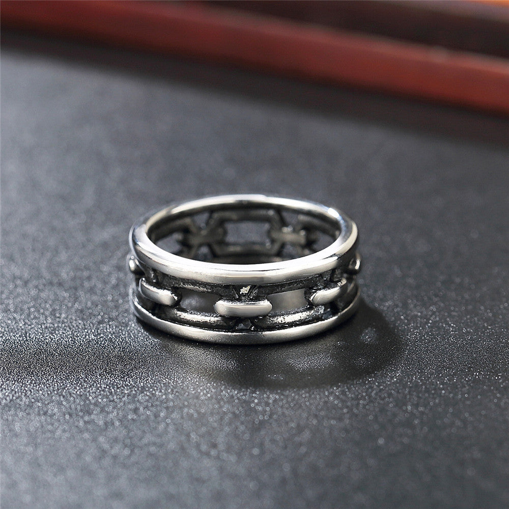 European and American Retro Stainless Steel Rings for Everyday Wear