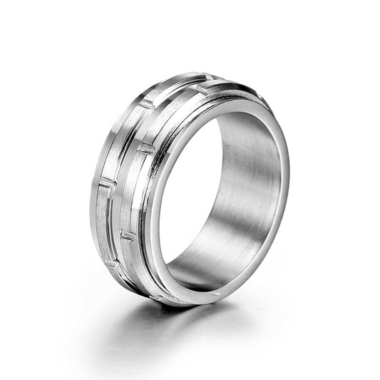 Stylish Men's Titanium Steel Ring - European and American Punk Jewelry