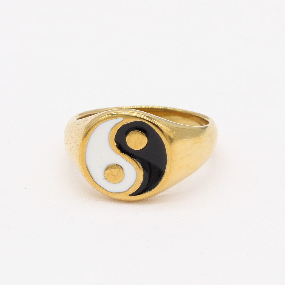 Yin and Yang Titanium Ring for Men and Women