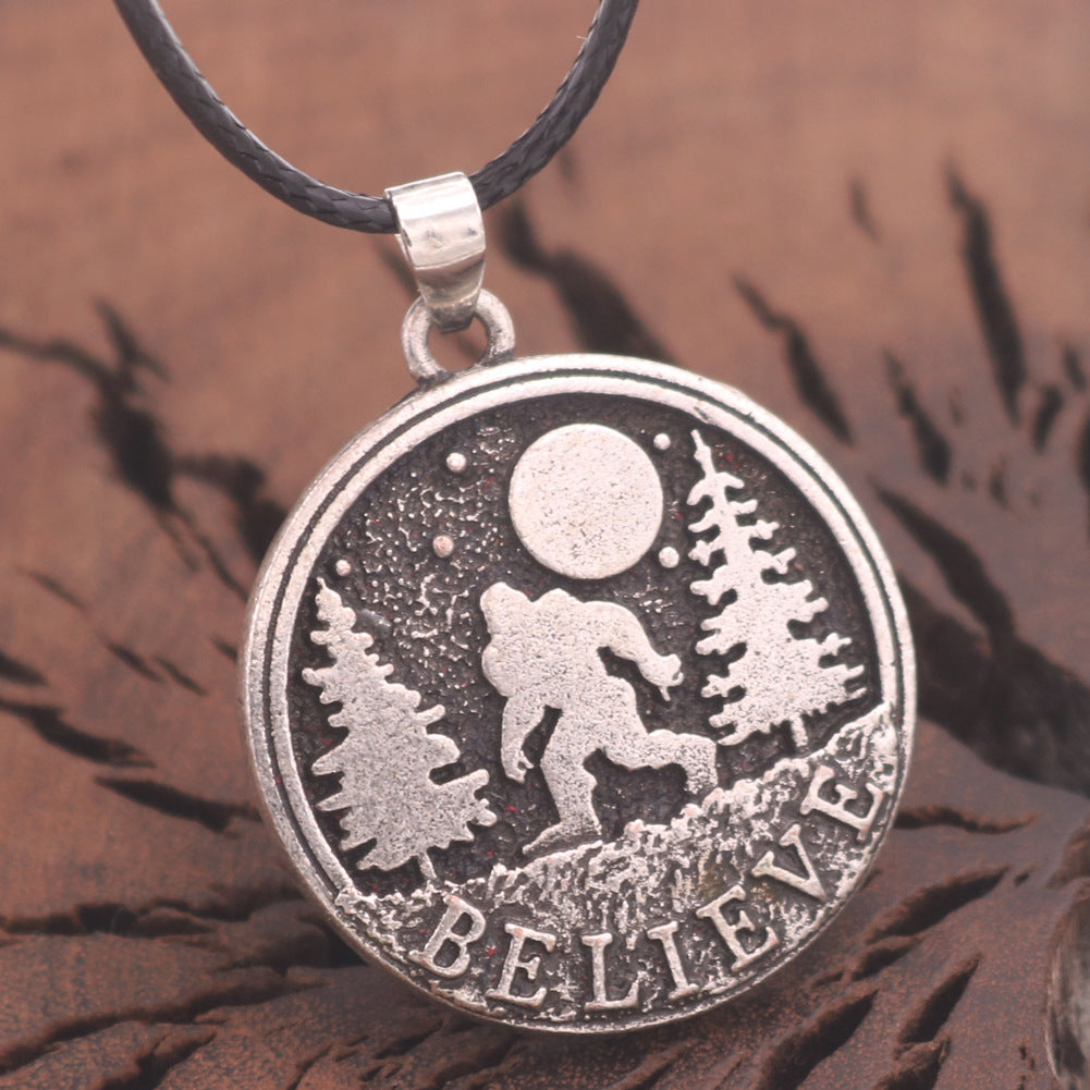 Bigfoot Monster Wilderness Adventure Alloy Necklace for Men