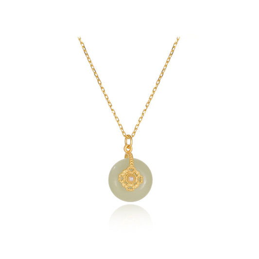 Fortune's Favor Sterling Silver Jade Peace Necklace