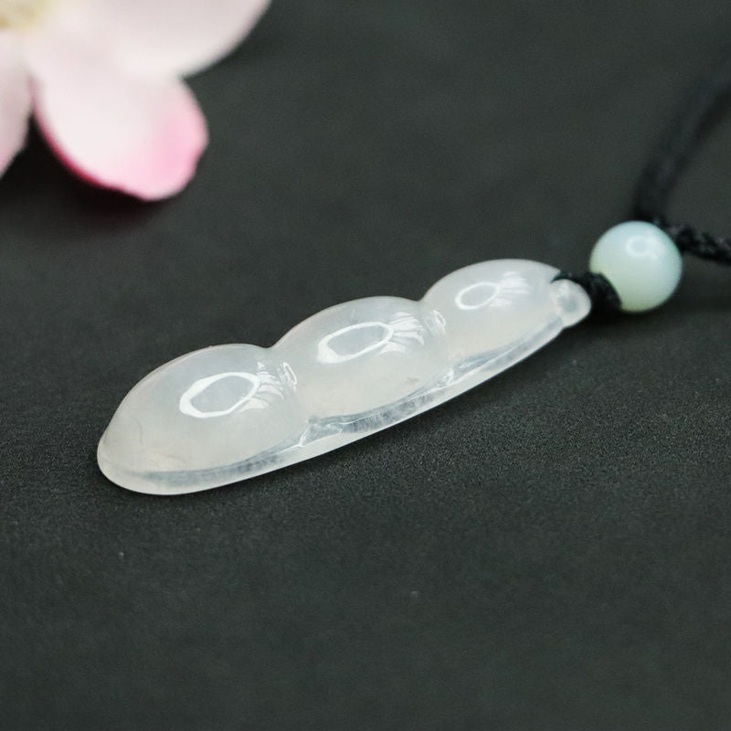 Green Bean Jade Fortune Pendant