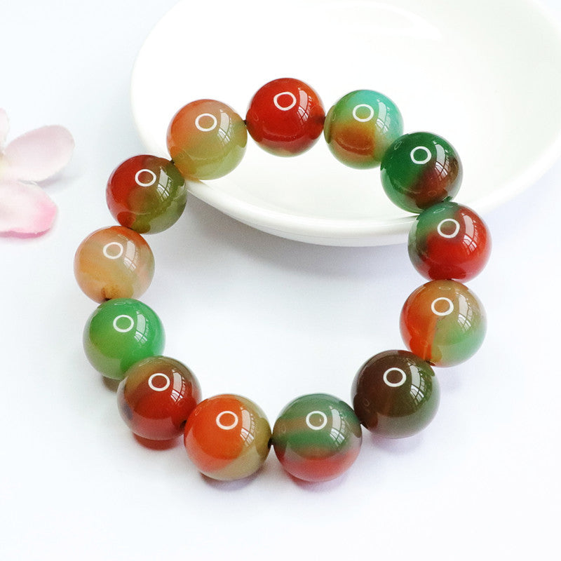 Vibrant Agate Bracelet - Sterling Silver Jewelry