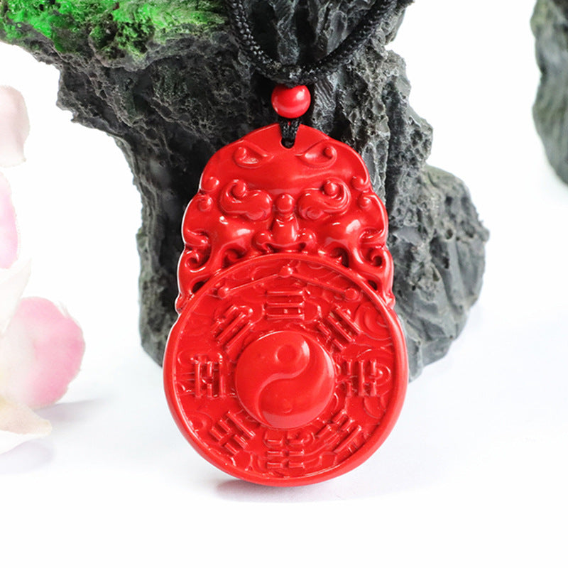 Fortune's Favor Cinnabar Stone Pendant for Prosperity and Protection