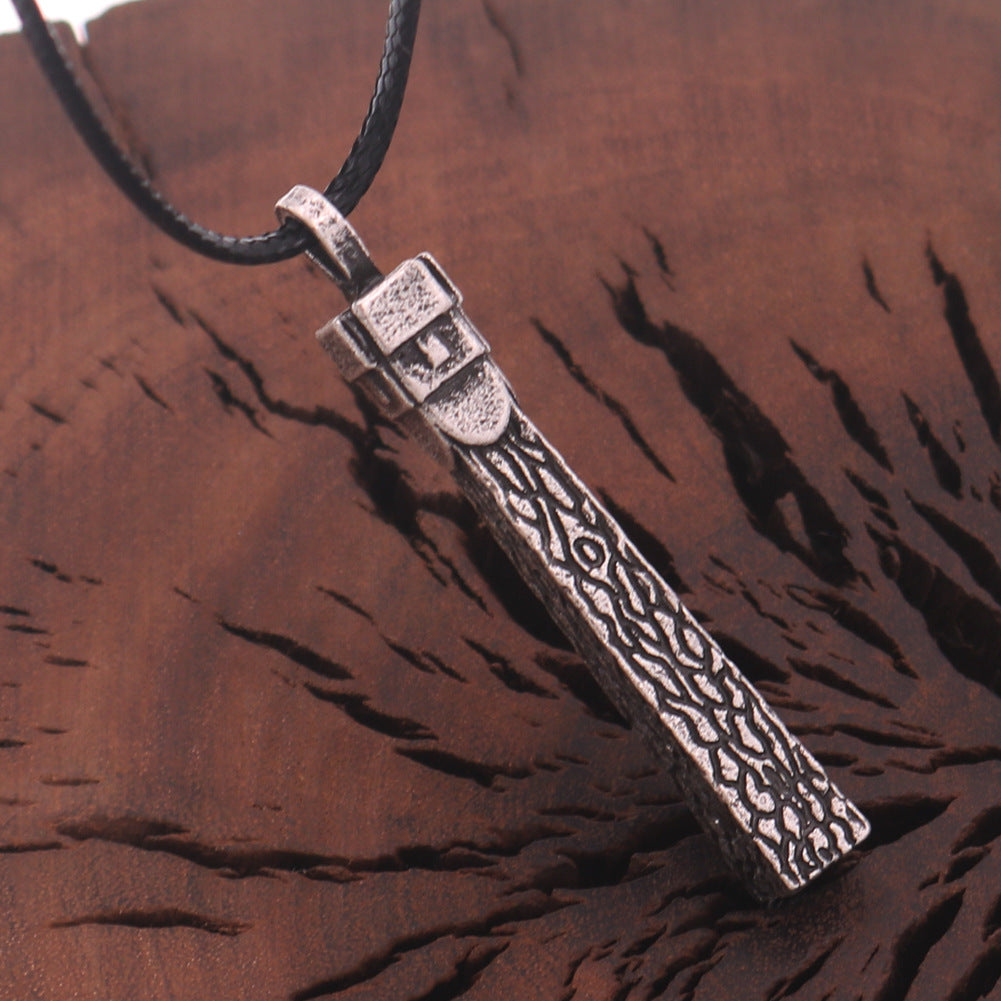 European Odin Amulet Necklace - Men's Retro Silver Totem Pendant